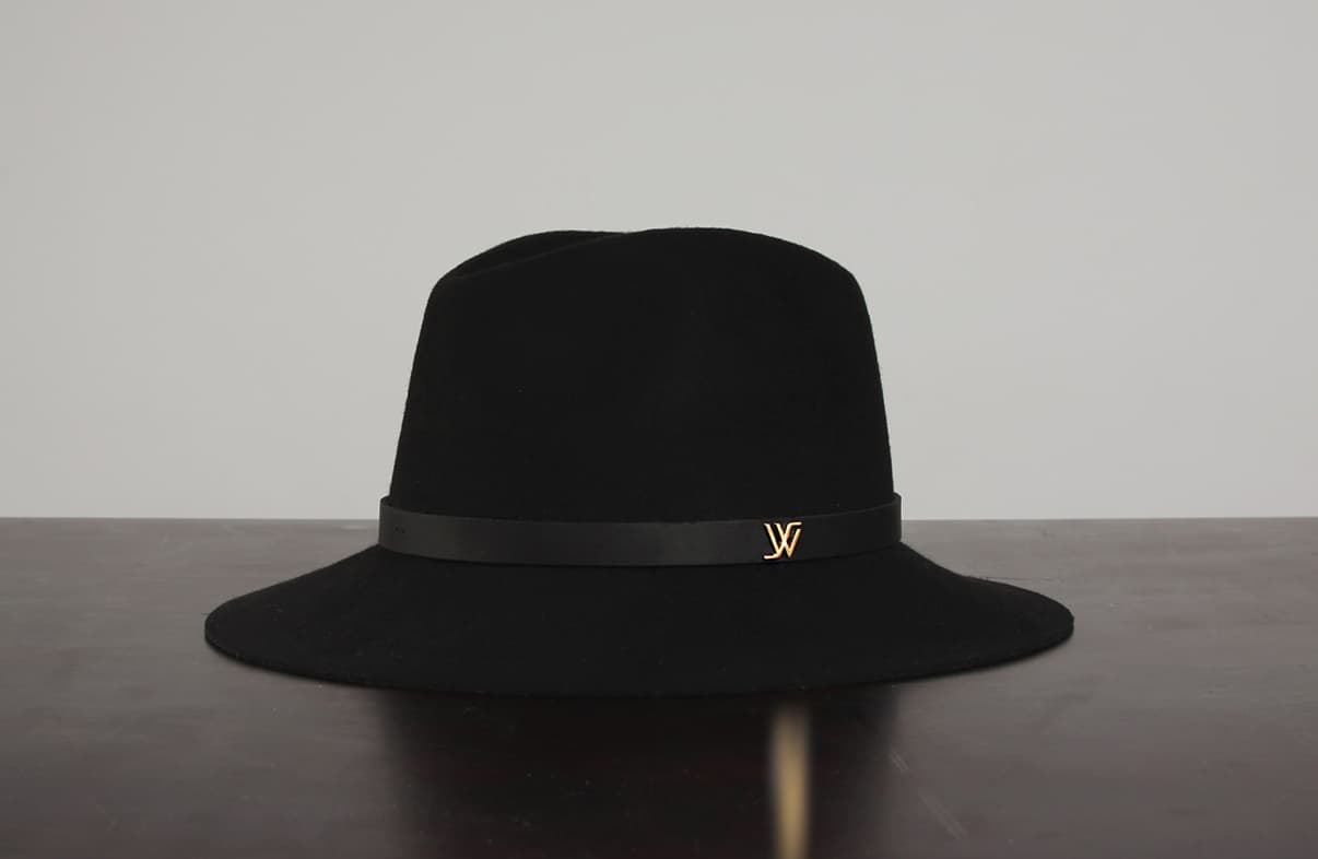 WHITE SANDS Wool Felt Hat Strap Style One Size Black